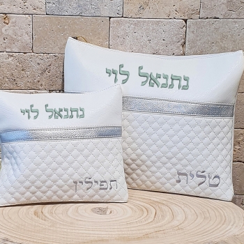 כיסוי לבן פס כסף